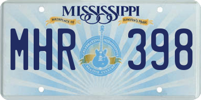 MS license plate MHR398