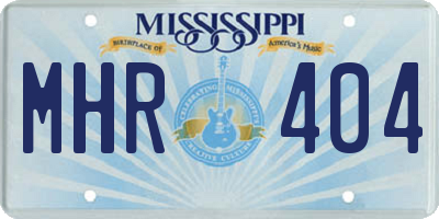 MS license plate MHR404