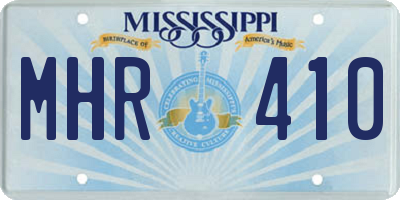 MS license plate MHR410
