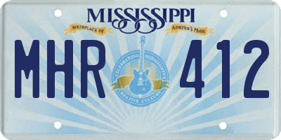 MS license plate MHR412