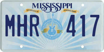 MS license plate MHR417