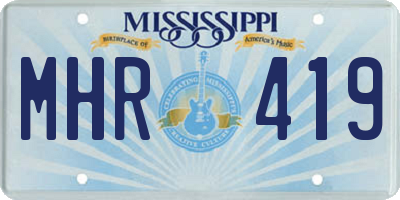 MS license plate MHR419