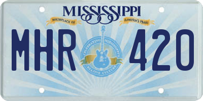 MS license plate MHR420