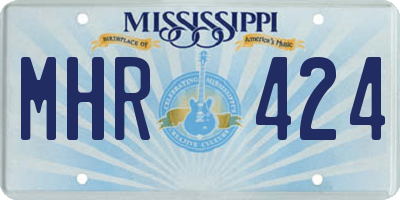 MS license plate MHR424