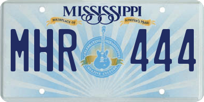 MS license plate MHR444