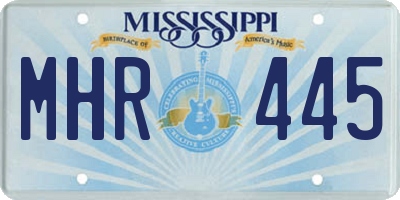 MS license plate MHR445