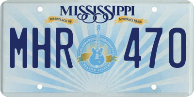 MS license plate MHR470
