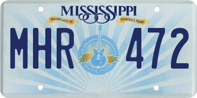 MS license plate MHR472