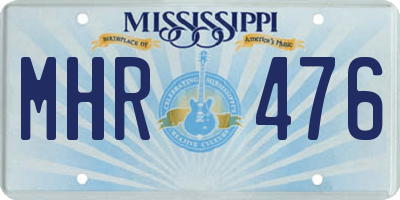MS license plate MHR476