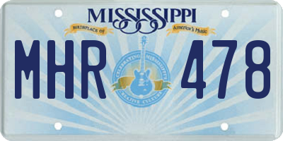 MS license plate MHR478