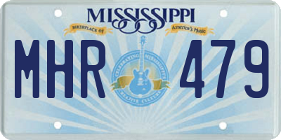 MS license plate MHR479