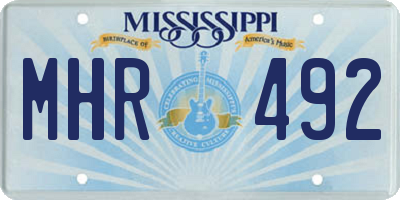 MS license plate MHR492