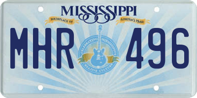 MS license plate MHR496