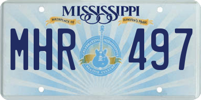 MS license plate MHR497