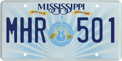 MS license plate MHR501