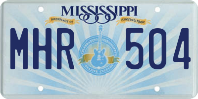 MS license plate MHR504