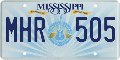 MS license plate MHR505
