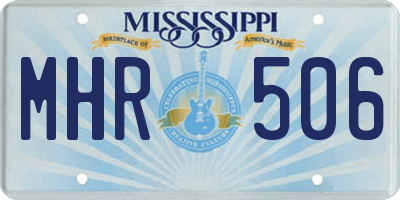 MS license plate MHR506