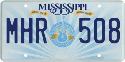 MS license plate MHR508