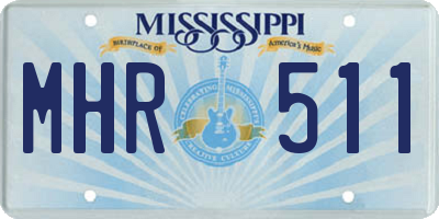 MS license plate MHR511