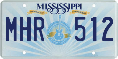 MS license plate MHR512