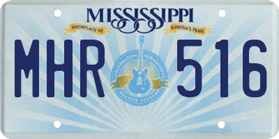 MS license plate MHR516