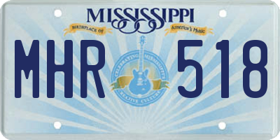 MS license plate MHR518