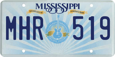 MS license plate MHR519