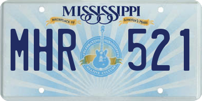 MS license plate MHR521