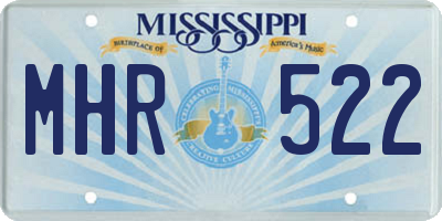 MS license plate MHR522