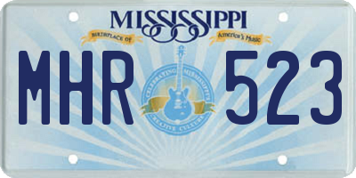 MS license plate MHR523