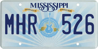 MS license plate MHR526
