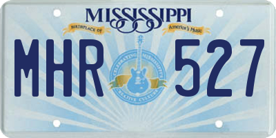 MS license plate MHR527