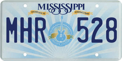 MS license plate MHR528