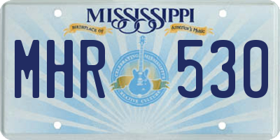 MS license plate MHR530
