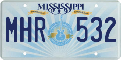 MS license plate MHR532