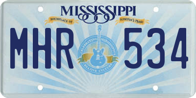 MS license plate MHR534
