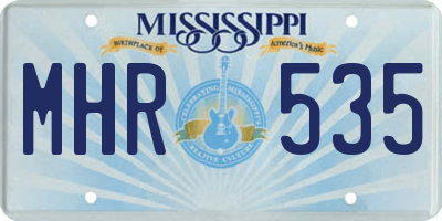 MS license plate MHR535