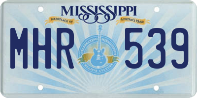 MS license plate MHR539