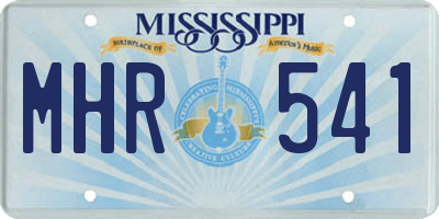 MS license plate MHR541
