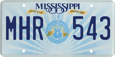 MS license plate MHR543