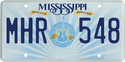MS license plate MHR548