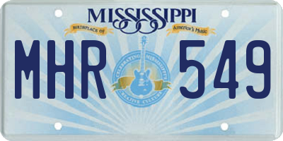 MS license plate MHR549