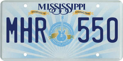 MS license plate MHR550