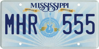 MS license plate MHR555