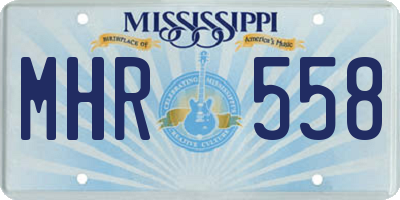 MS license plate MHR558