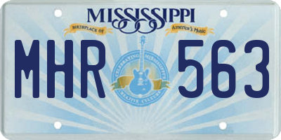 MS license plate MHR563