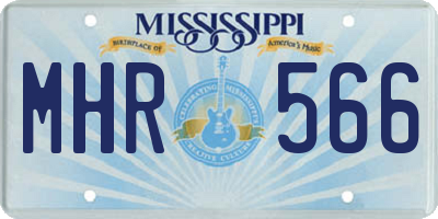 MS license plate MHR566