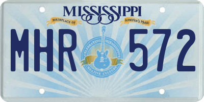MS license plate MHR572