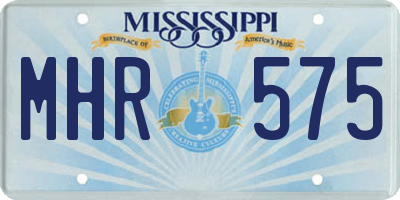 MS license plate MHR575